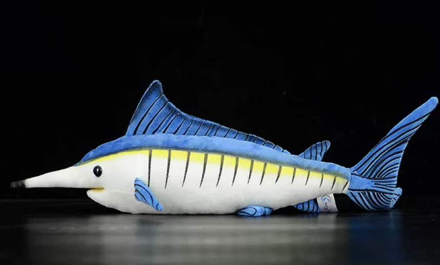 Realistic Blue Marlin Plush Toy, Simulated Fish Stuffed Animal