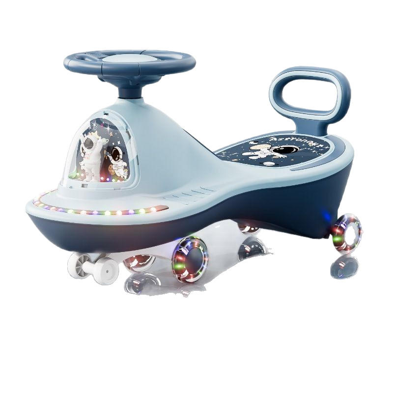 Plastic Kids Rocking Ride-On Car for 1-3 & 3-6 Years Old Seats Two Quiet Flashing Wheels Unisex Tip-Resistant