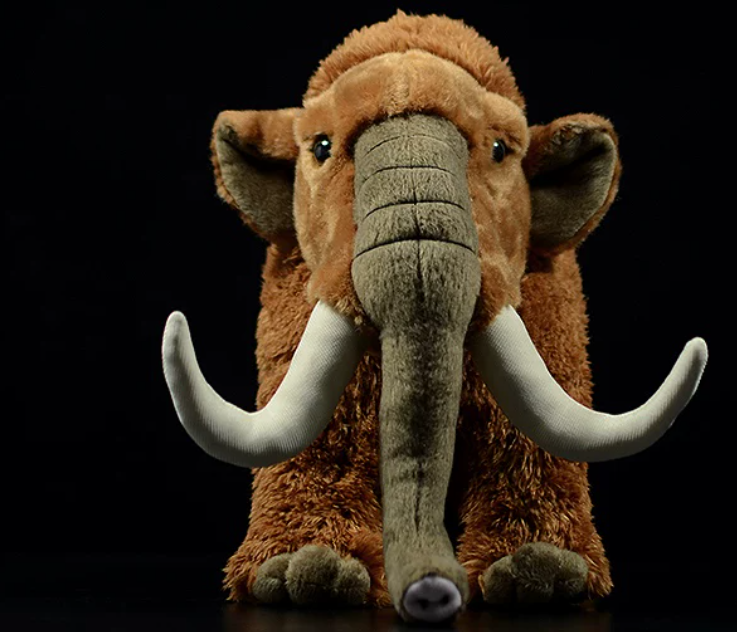 Realistic Mammoth Plush Toy - Cute Woolly Mammoth Stuffed Animal, Prehistoric Creature Doll & Fun Gift