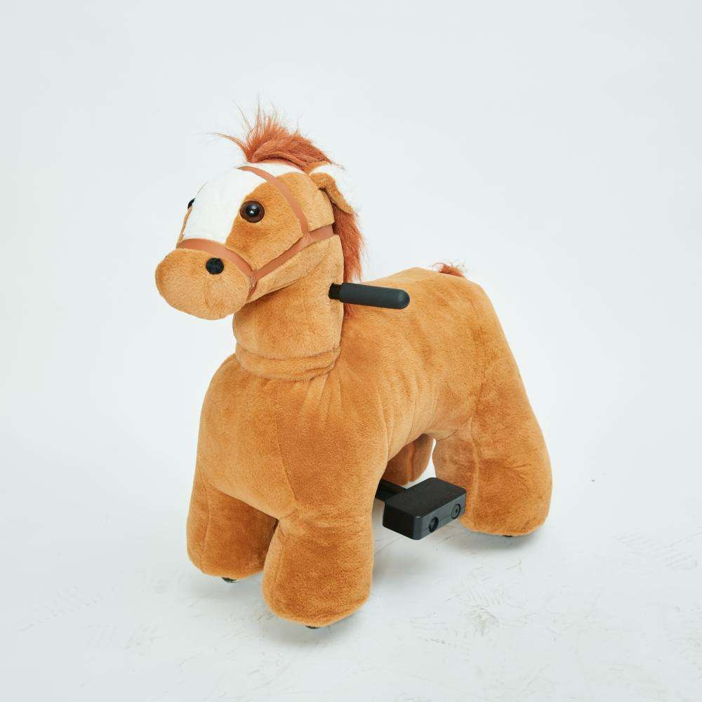 LULU Electric 6v Plush Motorized Animal Rides Horse for Children