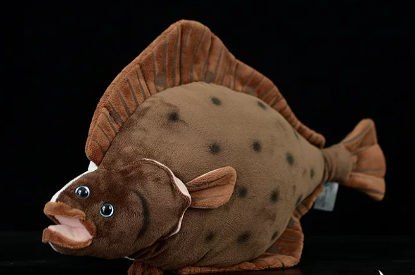 Cute Flounder Plush Toy, Realistic Flatfish Stuffed Animal